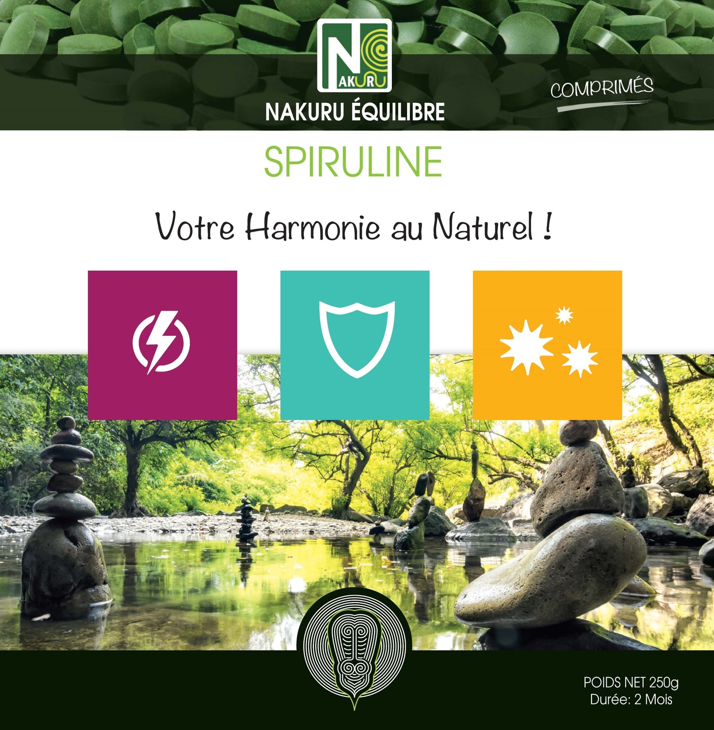 Spiruline | 500 Comprimés | Gamme Équilibre | Fabriqué en France | "Votre Harmonie au Naturel!"