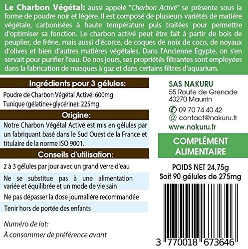 Charbon Végétal | 90 Gélules | Gamme Équilibre | Fabriqué en France | "Le Diamant Noir!" |