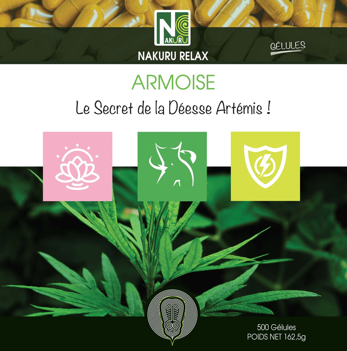 Armoise | 500 Gélules | Gamme Relax | Fabriqué en France | "Le Secret de la Déesse Artémis !"