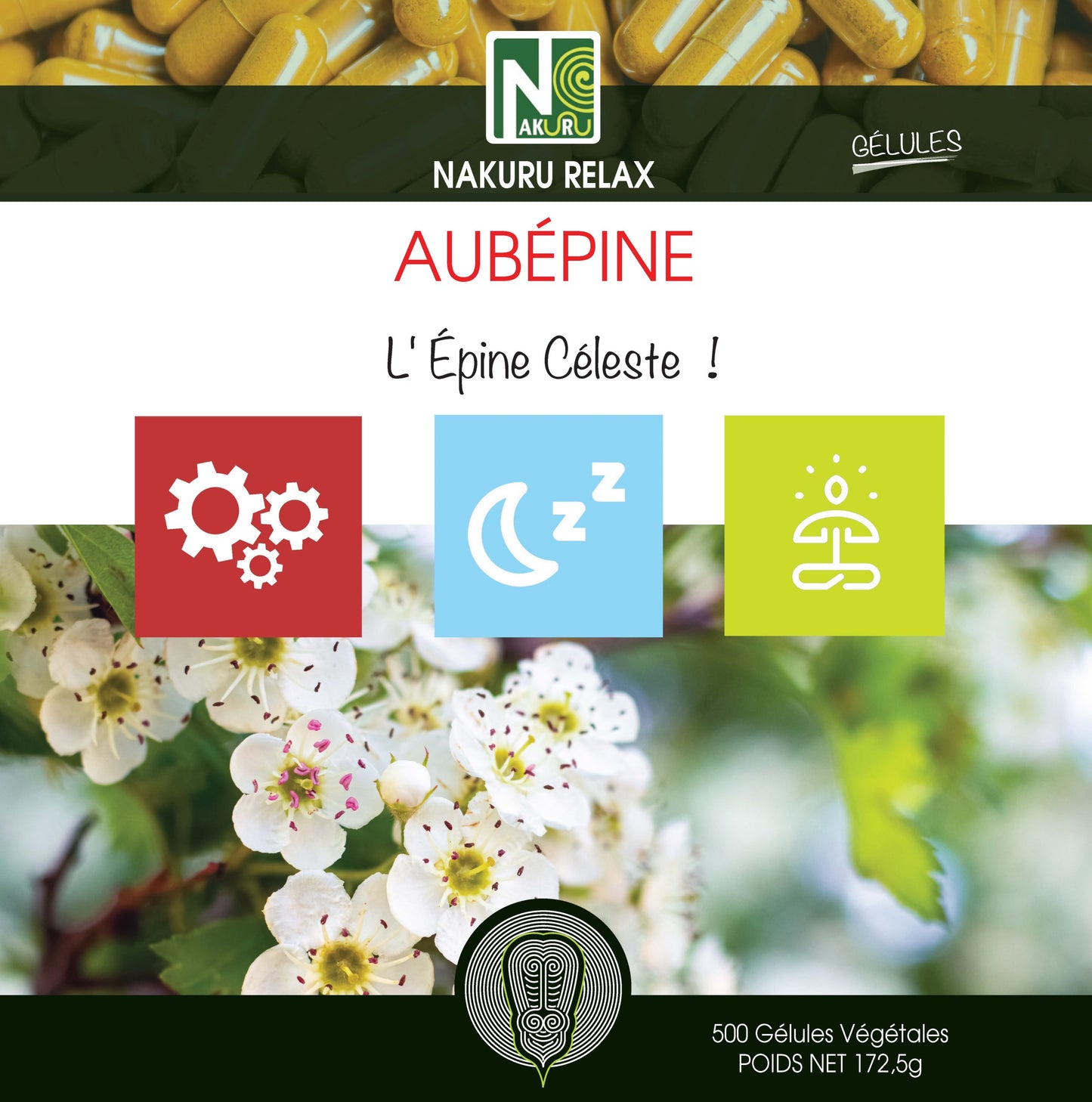 Aubépine | 500 Gélules Végétales |Gamme Relax | Fabriqué en France | "L'Épine Blanche!"