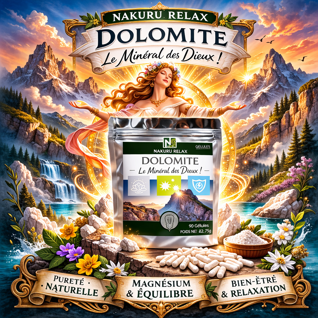 Dolomite | 90 Gélules | Gamme Relax | Fabriqué en France | "Le Minéral des Dieux !"