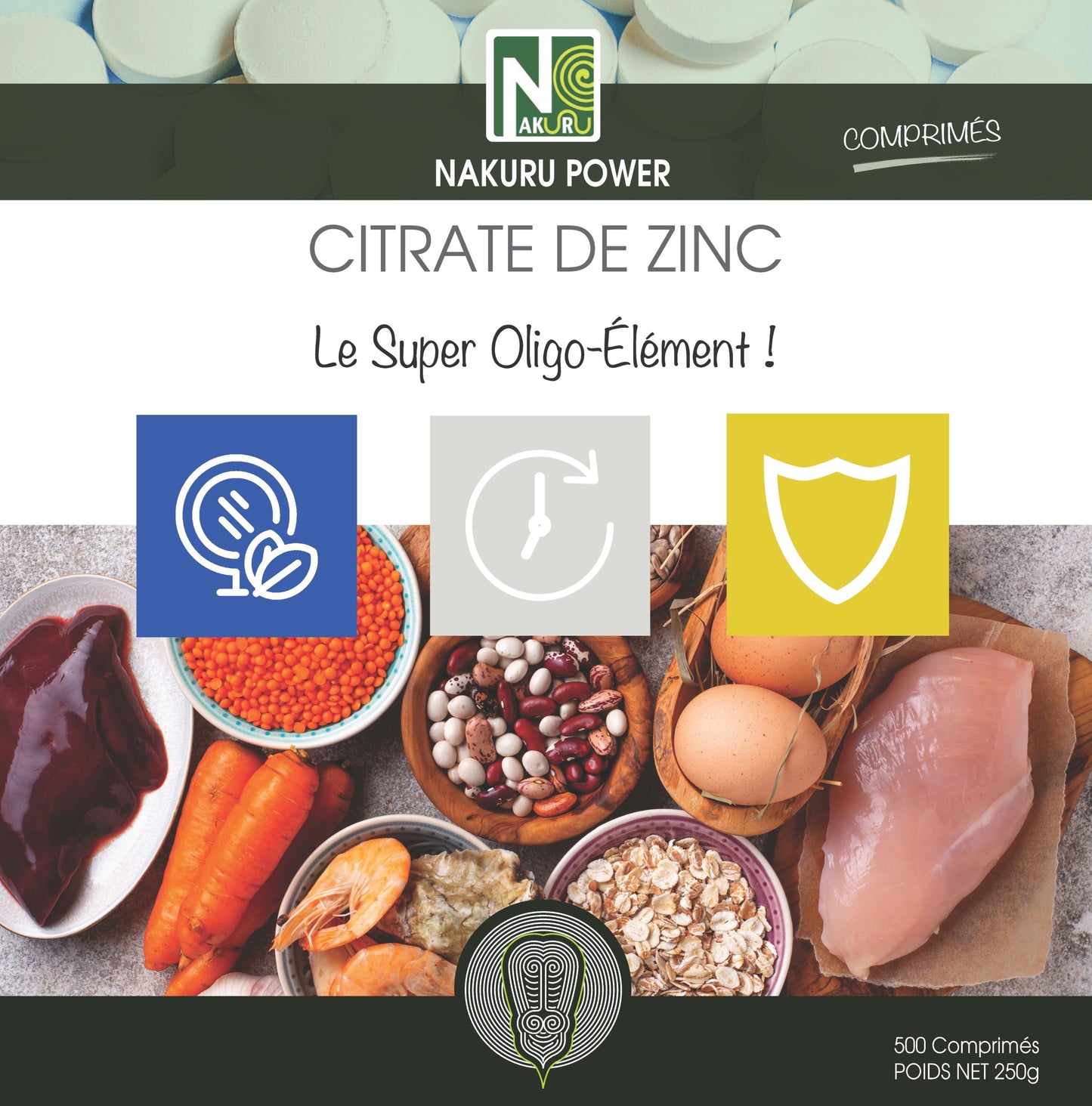 Citrate de Zinc | 500 Comprimés| Gamme Power | Fabriqué en France | "Le Super Oligo-Élément!" (Copie)