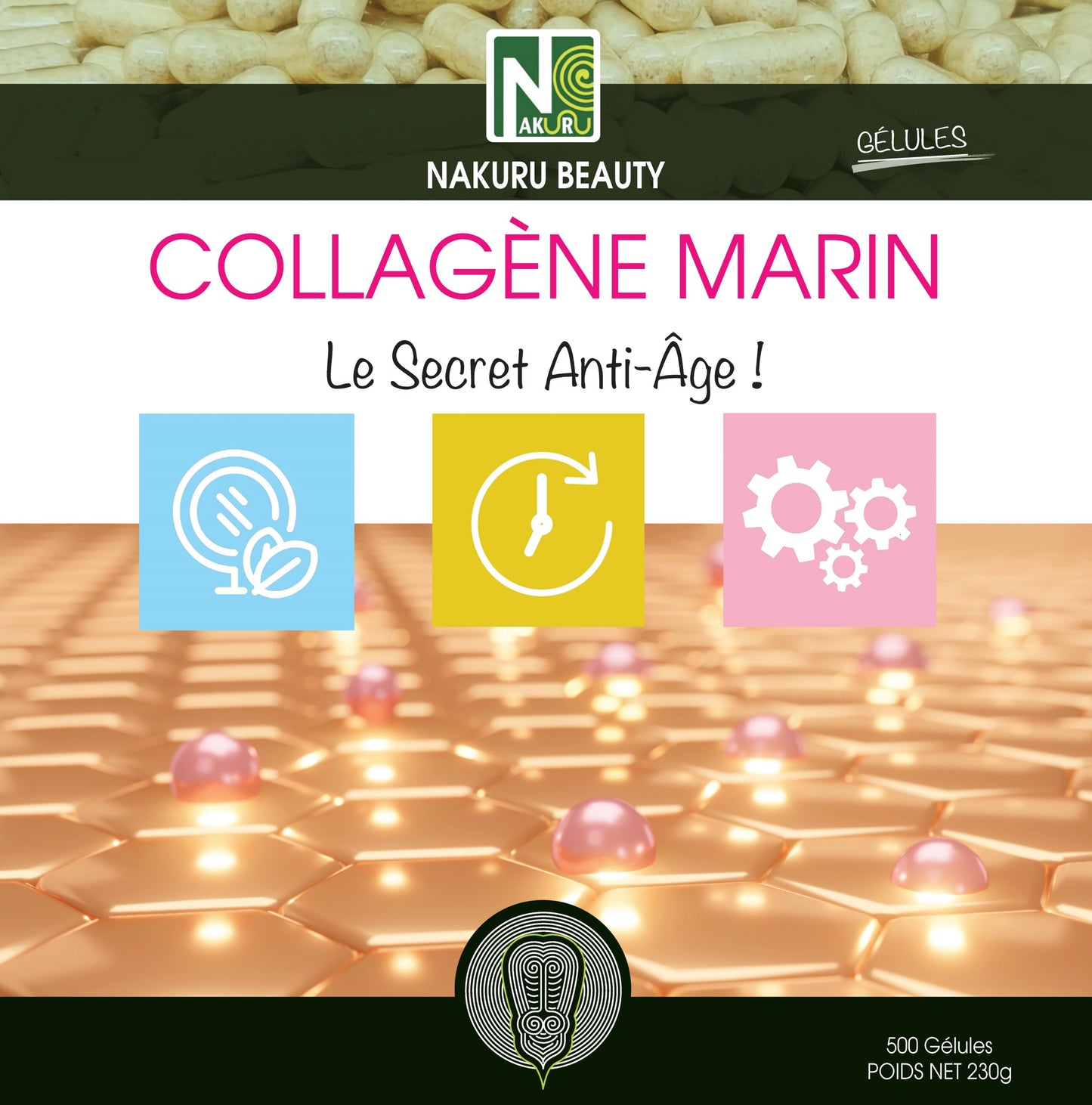Collagène | 500 Gélules | Gamme Beauty | Fabriqué en France | "Le Secret Anti-Âge !"