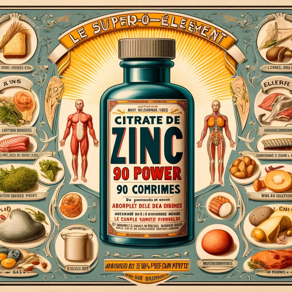Citrate de Zinc | 90 Comprimés| Gamme Power | Fabriqué en France | "Le Super Oligo-Élément!"