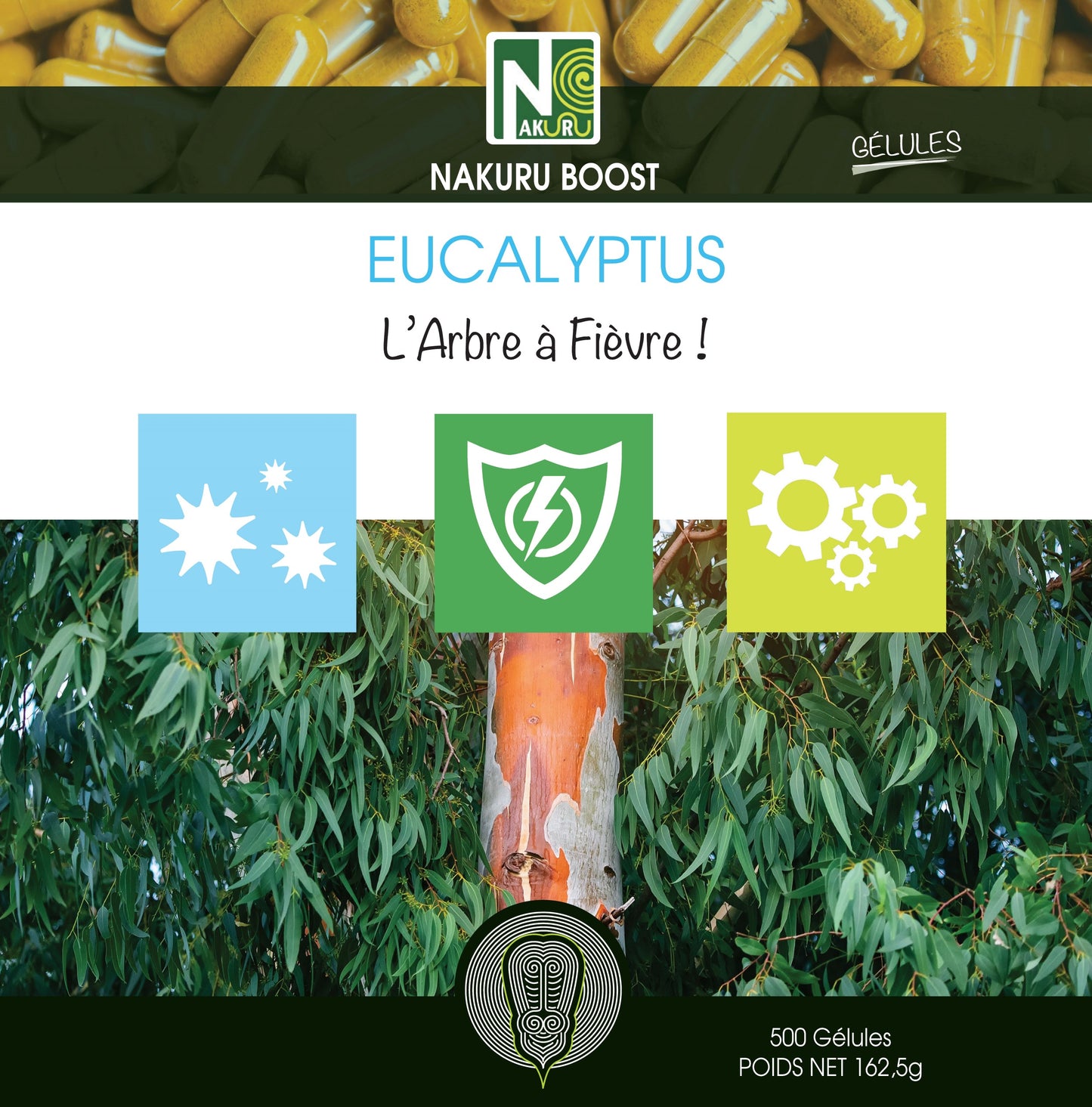 Eucalyptus | 500 Gélules | Gamme Boost | Fabriqué en France | "L'Arbre à Fièvre !"