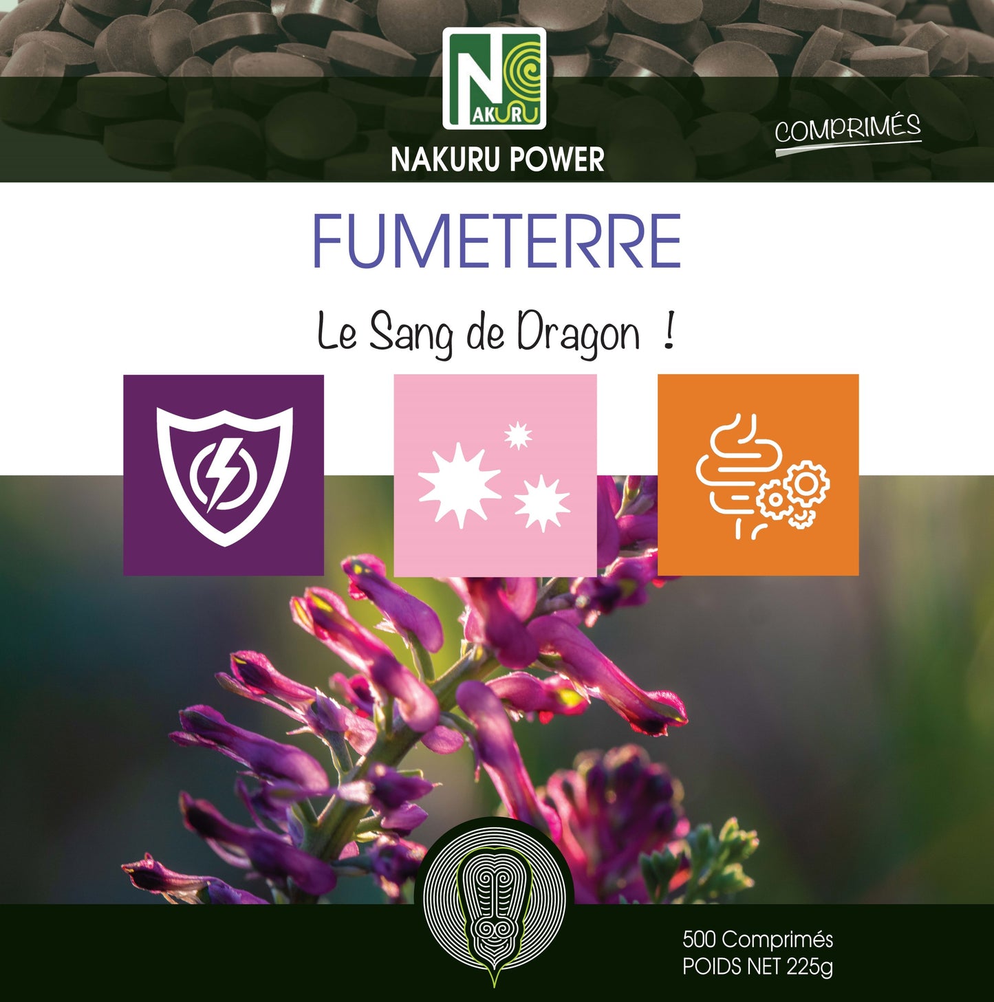 Fumeterre | 500 Comprimés | Gamme Power | Fabriqué en France | "Le Sang de Dragon !"