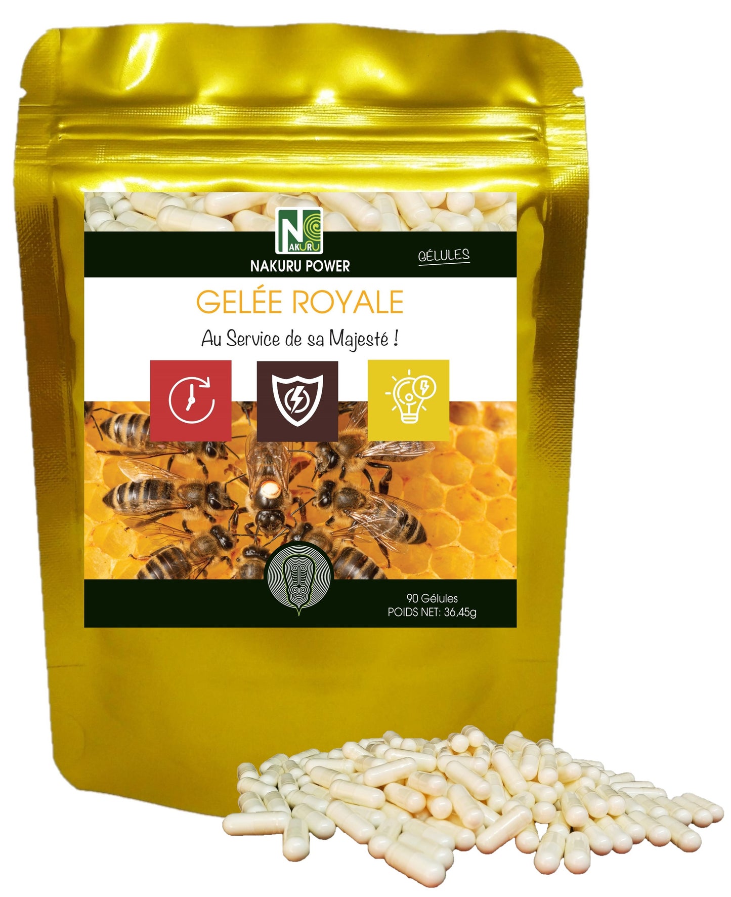 Gelée Royale | 90 Gélules |Gamme Power | Fabriqué en France | "Au Service de sa Majesté!"