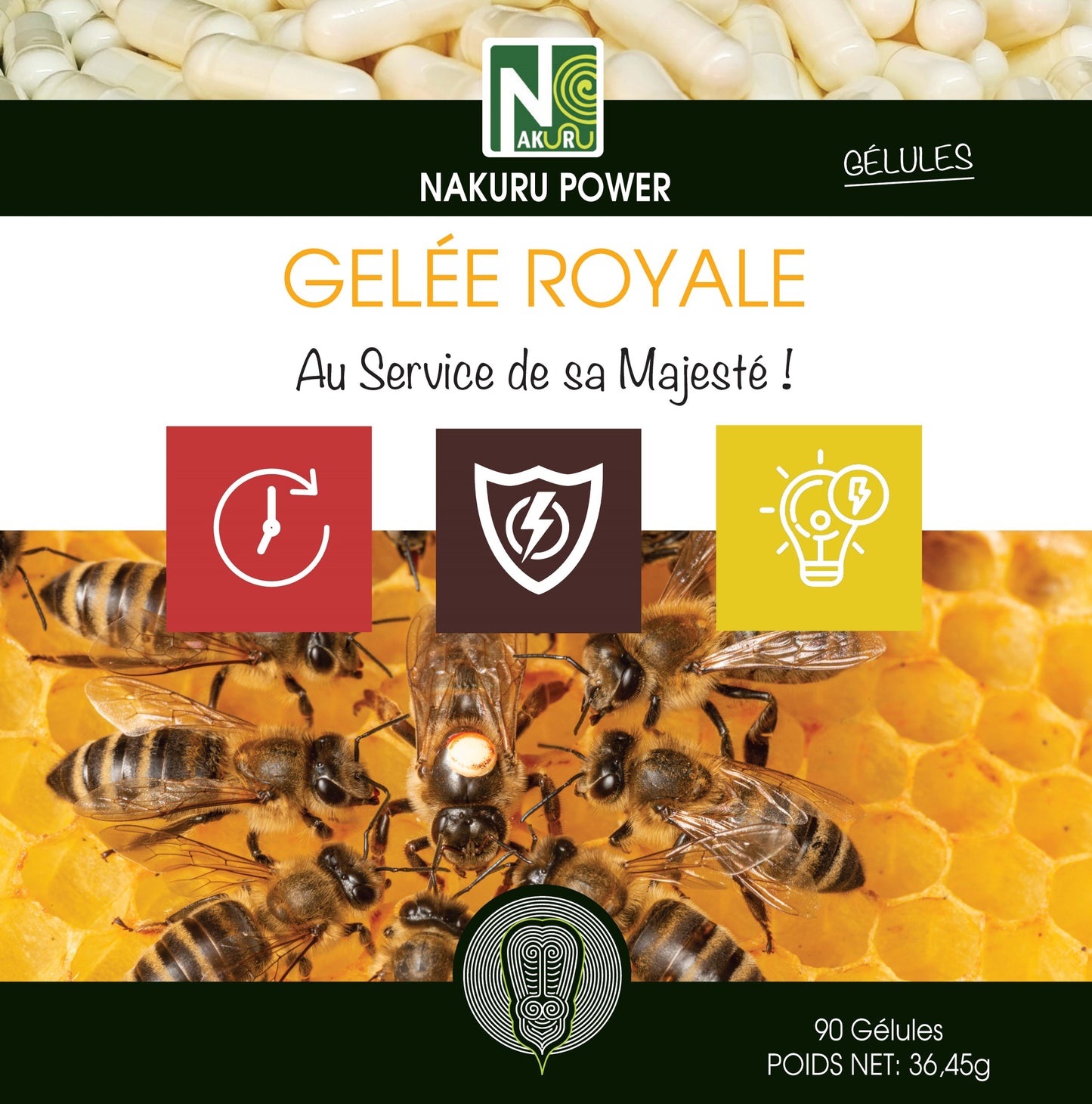 Gelée Royale | 90 Gélules |Gamme Power | Fabriqué en France | "Au Service de sa Majesté!"