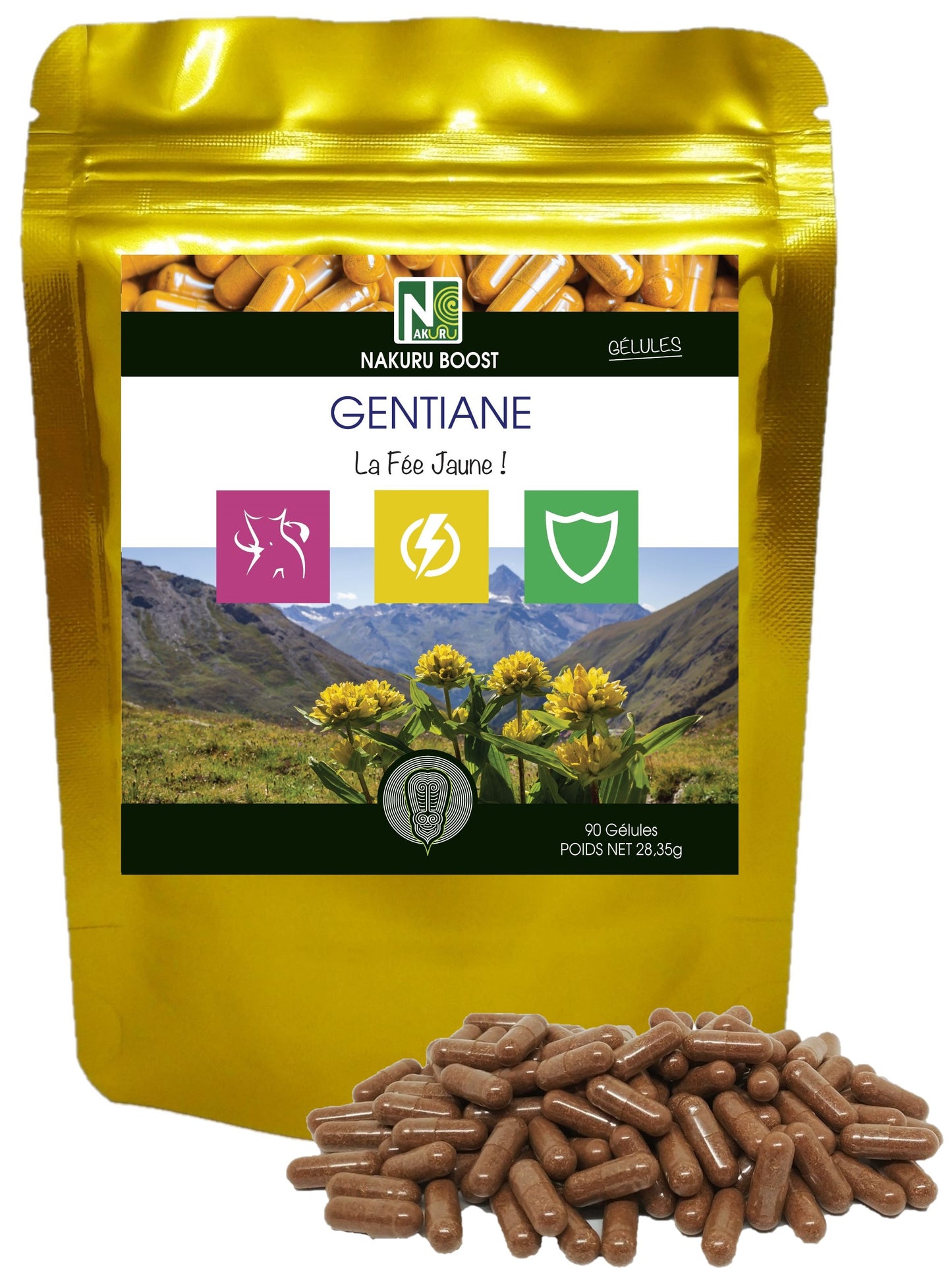 Gentiane | 90 Gélules | Gamme Boost | Fabriqué en France | "La Fée Jaune !"