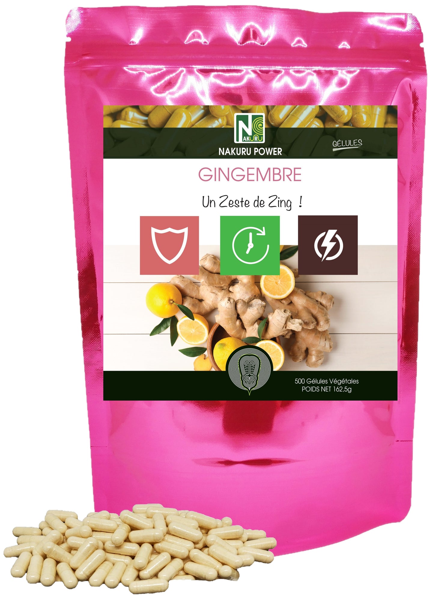 Gingembre | 500 Gélules Végétales | Gamme Power | Fabriqué en France | "Un Zeste de Zing!"