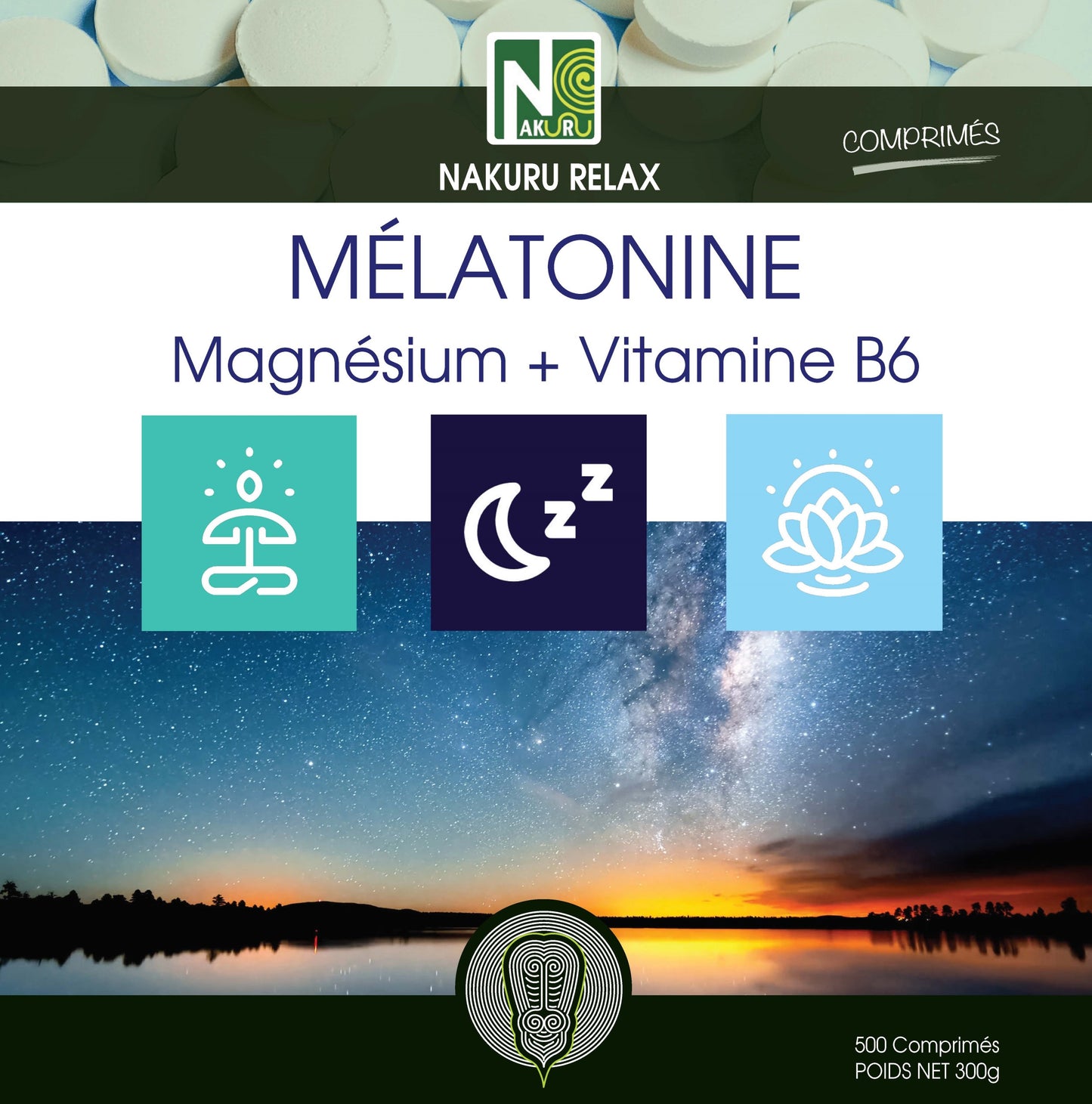 Mélatonine Forte 1,8mg - Magnésium - Vitamine B6 | 500 Comprimés | Gamme Relax | Fabriqué en France