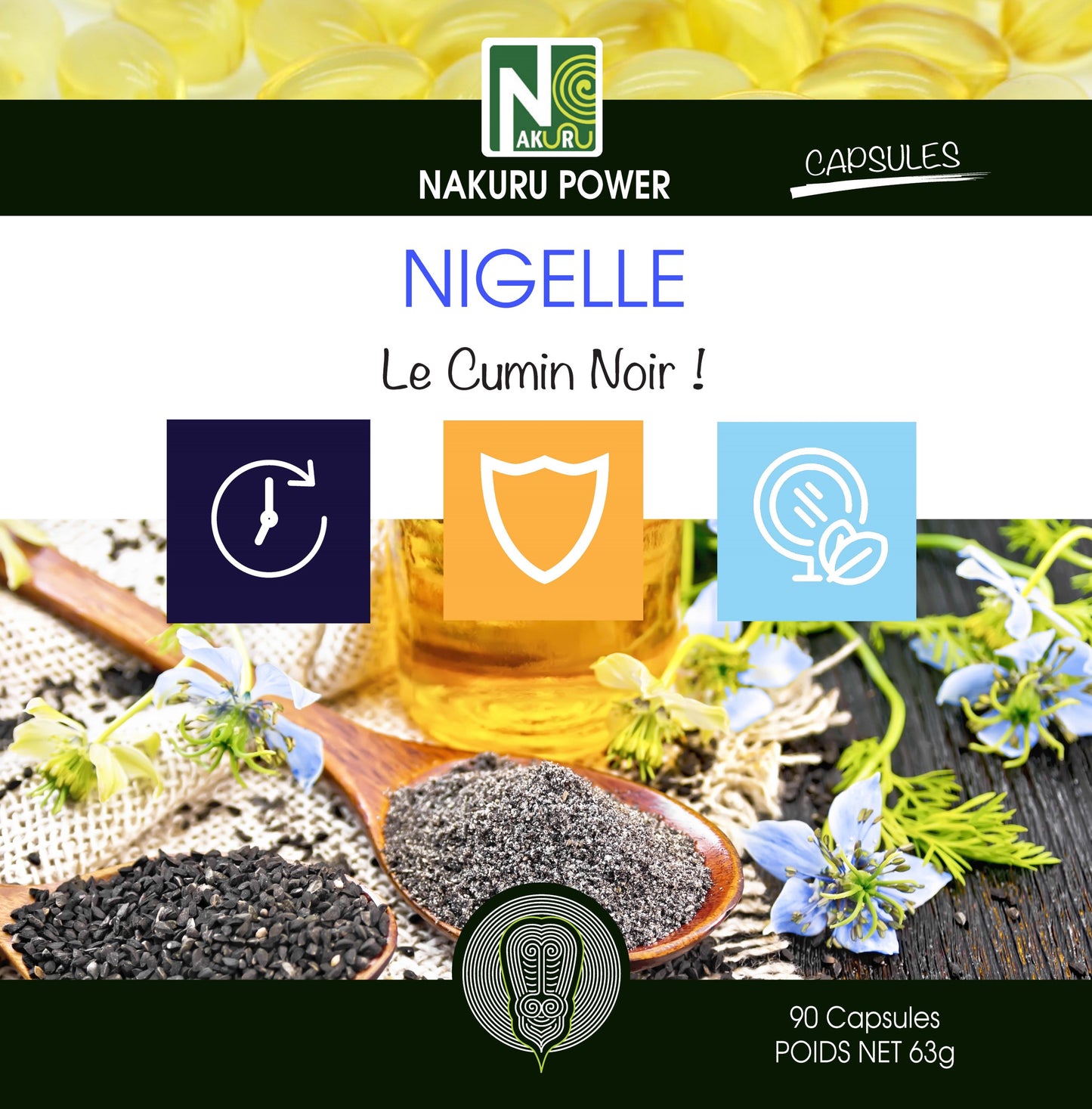 Nigelle | 90 Capsules | Gamme Power | Analysé et Conditionné en France | "Le Cumin Noir !"