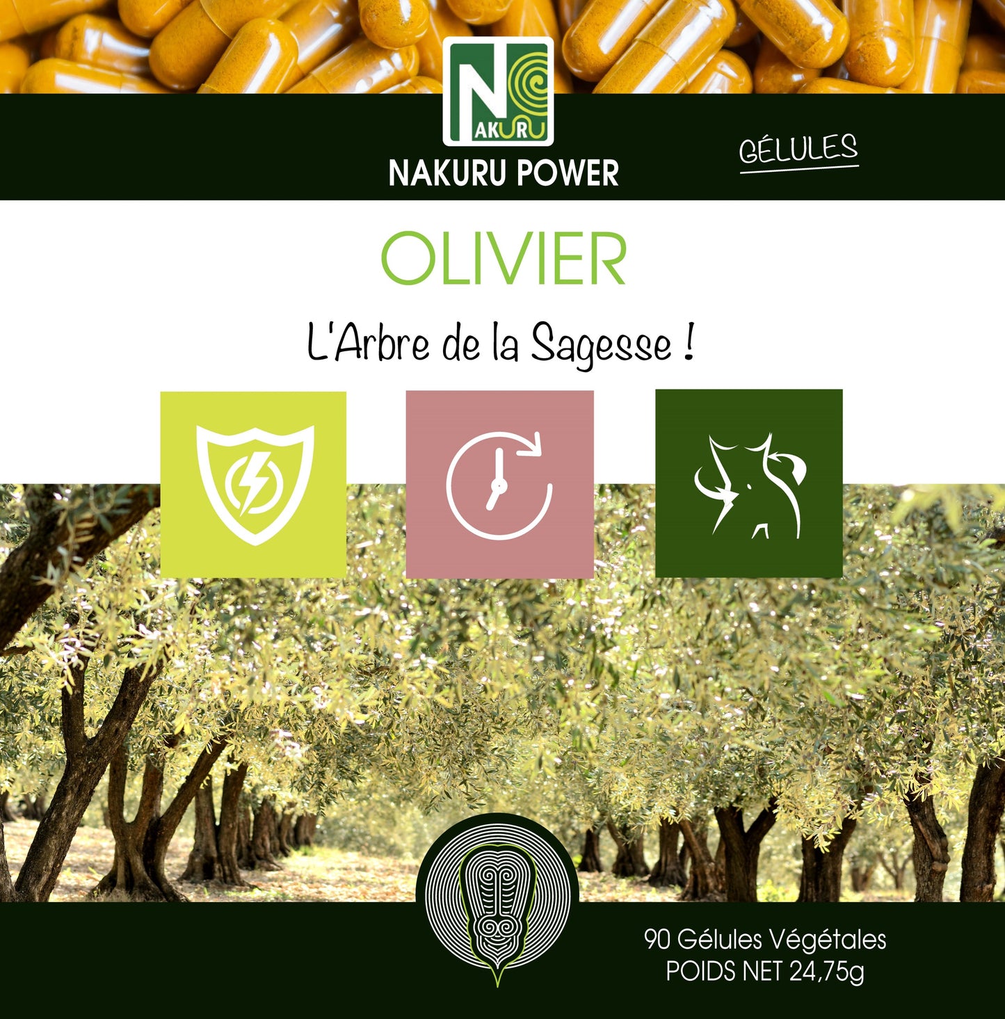Olivier | 90 Gélules Végétales | Gamme Power | Fabriqué en France | "L'Arbre de la Sagesse!"