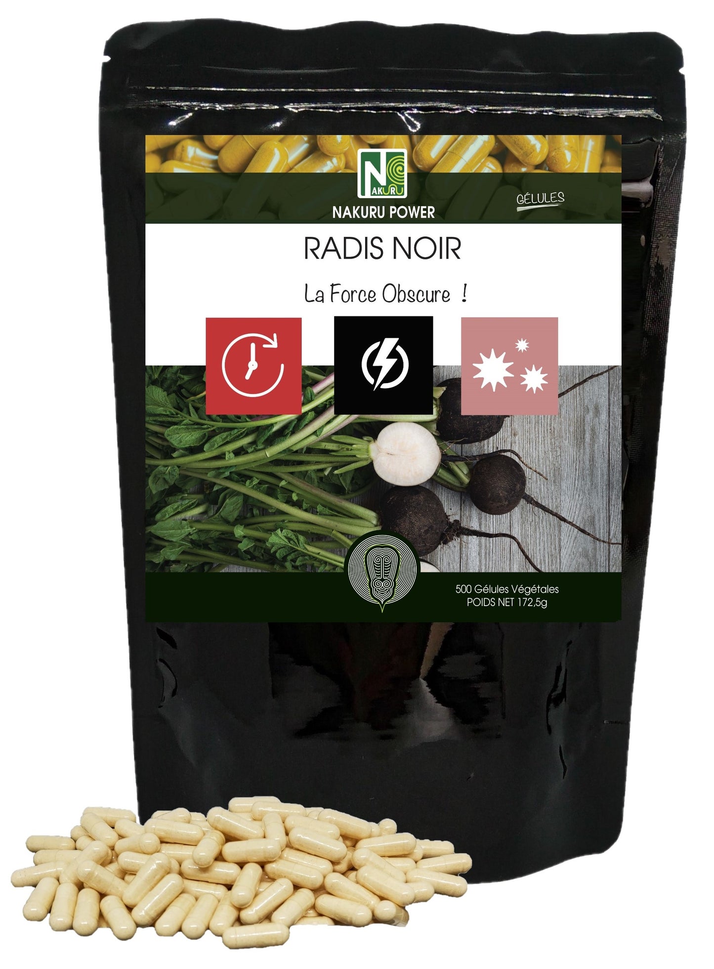 Radis Noir | 500 Gélules Végétales | Gamme Power | Fabriqué en France | "La Force Obscure!"