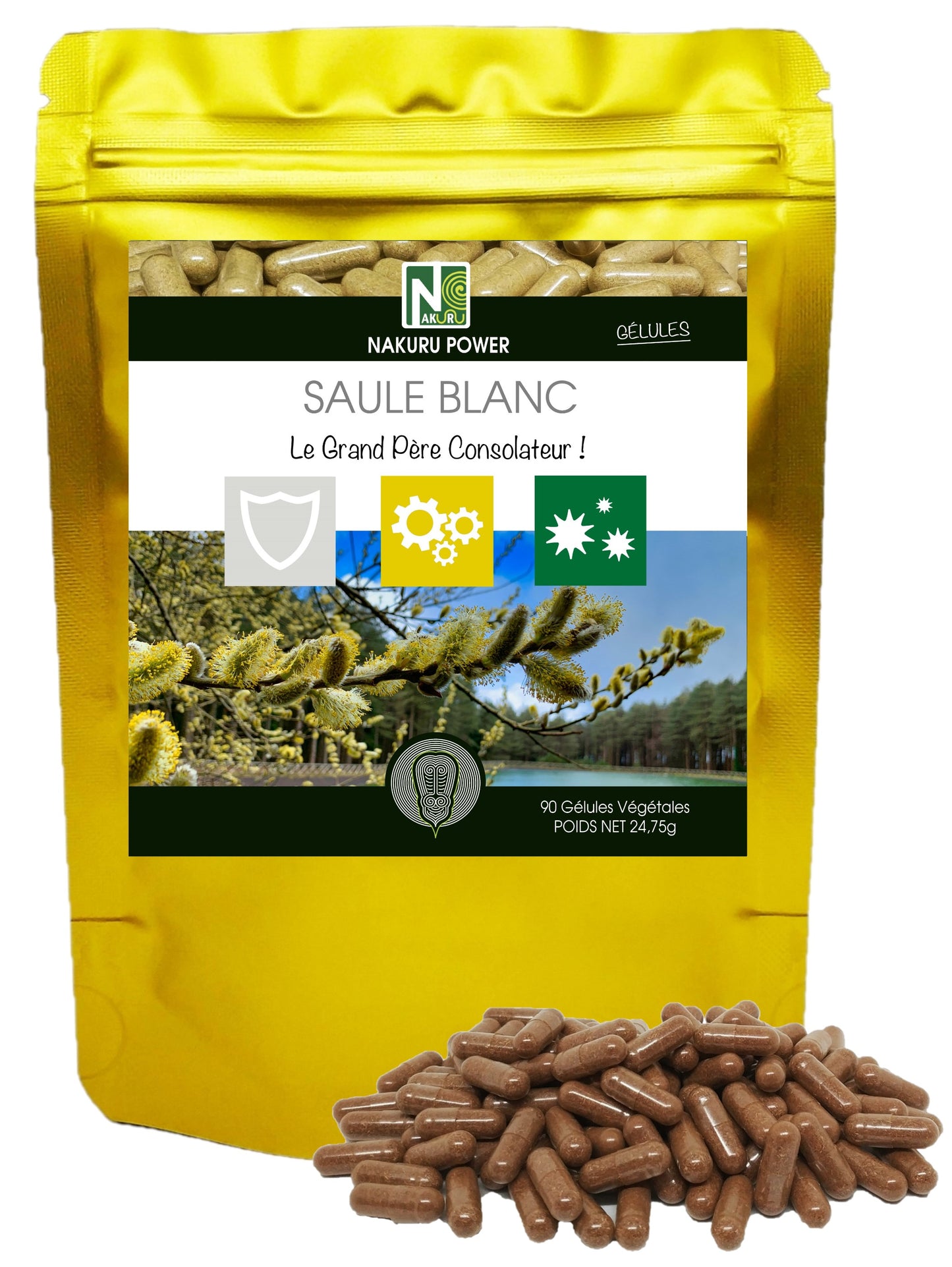 Saule Blanc | 90 Gélules Végétales| Gamme Power | Fabriqué en France | "Le Grand Père Consolateur !"