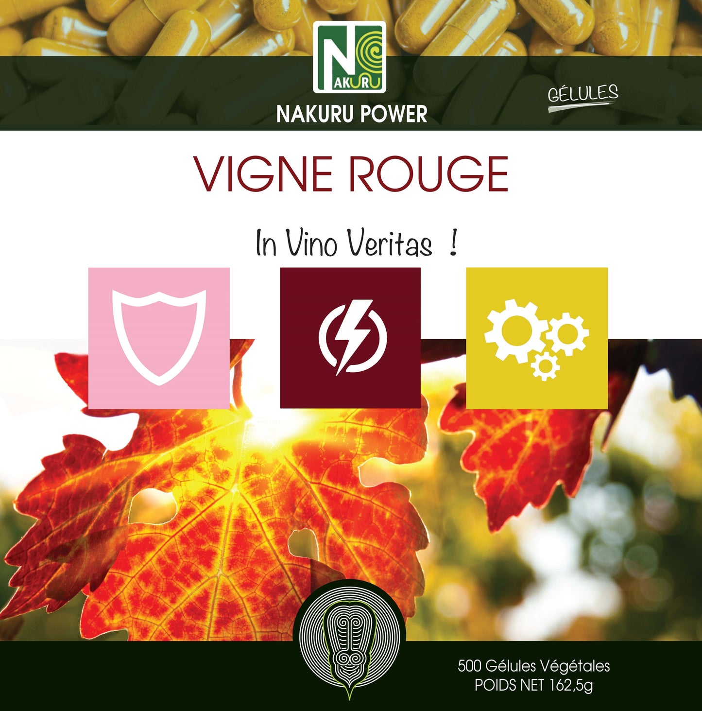 Vigne Rouge | 500 Gélules Végétales | Gamme Power | Fabriqué en France | "In Vino Veritas!"