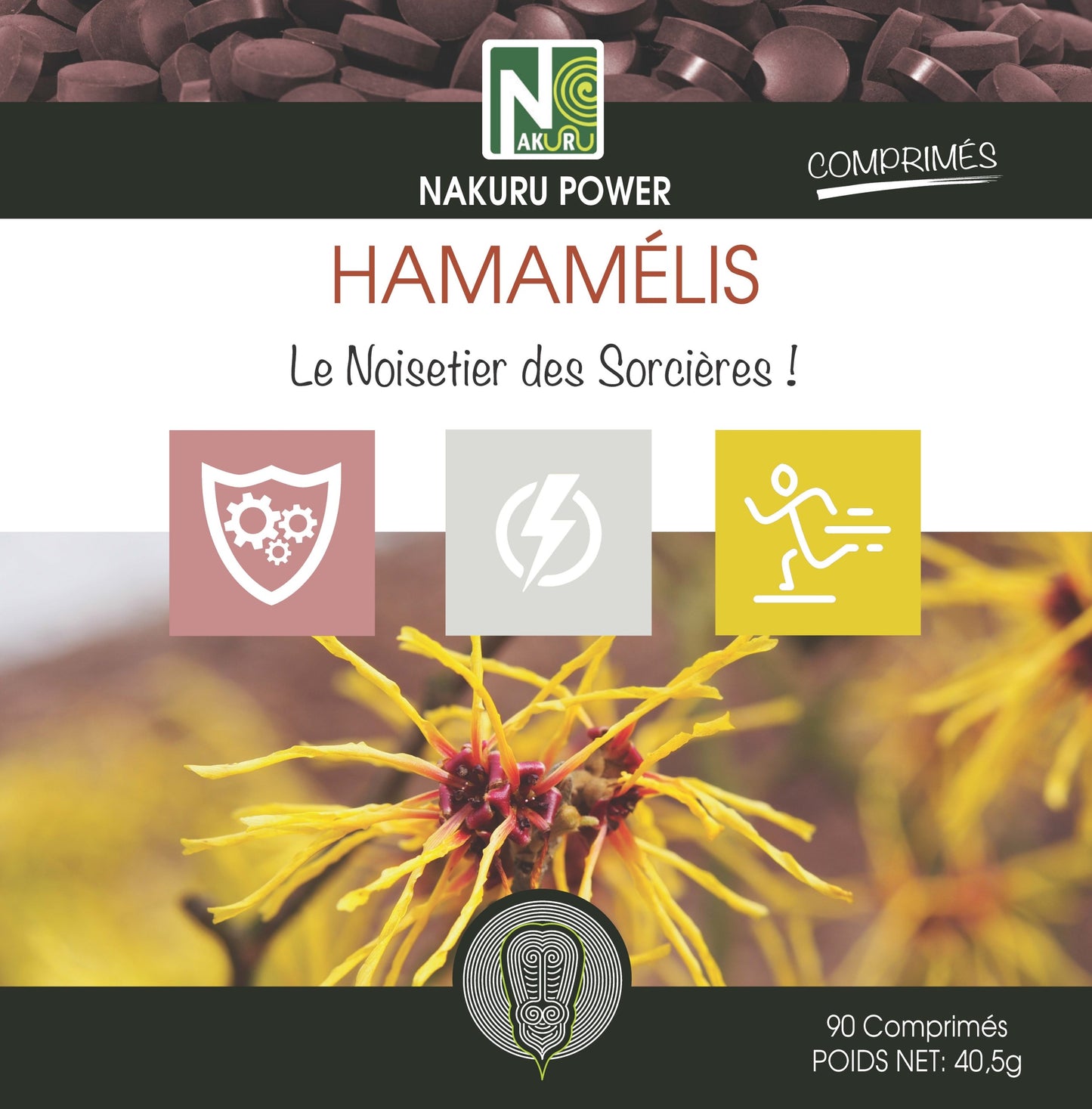 Hamamélis | 90 Comprimés |Gamme Power | Fabriqué en France | "Le Noisetier des Sorcières!"