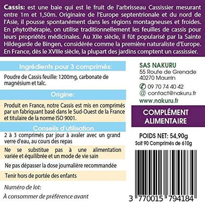 Cassis Comprimés
