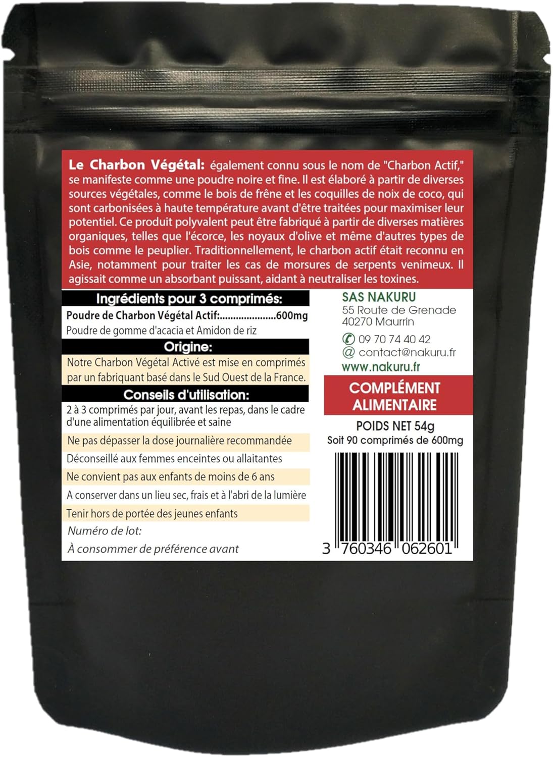 Charbon comprimés