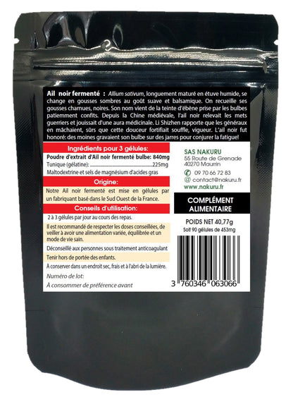 Ail Noir Fermenté | 90 Gélules | Gamme Power | Fabriqué en France | "Le Ferment Ébène !"