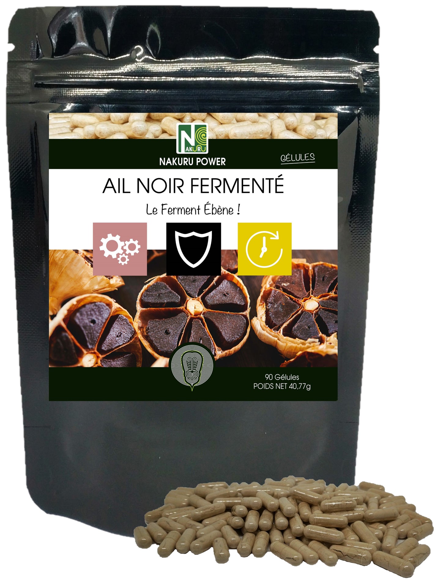 Ail Noir Fermenté | 90 Gélules | Gamme Power | Fabriqué en France | "Le Ferment Ébène !"
