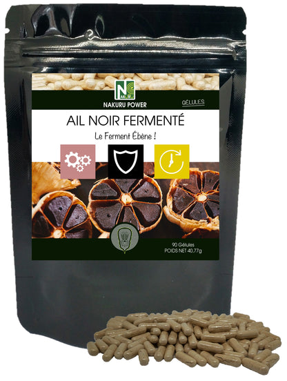 Ail Noir Fermenté | 90 Gélules | Gamme Power | Fabriqué en France | "Le Ferment Ébène !"