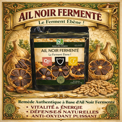 Ail Noir Fermenté | 500 Gélules | Gamme Power | Fabriqué en France | "Le Ferment Ébène !"