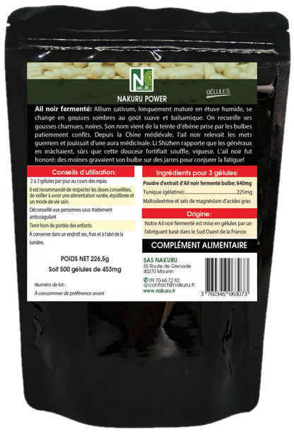 Ail Noir Fermenté | 500 Gélules | Gamme Power | Fabriqué en France | "Le Ferment Ébène !"