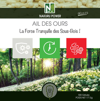 Ail des Ours | 500 Gélules | Gamme Power | Fabriqué en France |  "La Force Tranquille des Sous-Bois !"