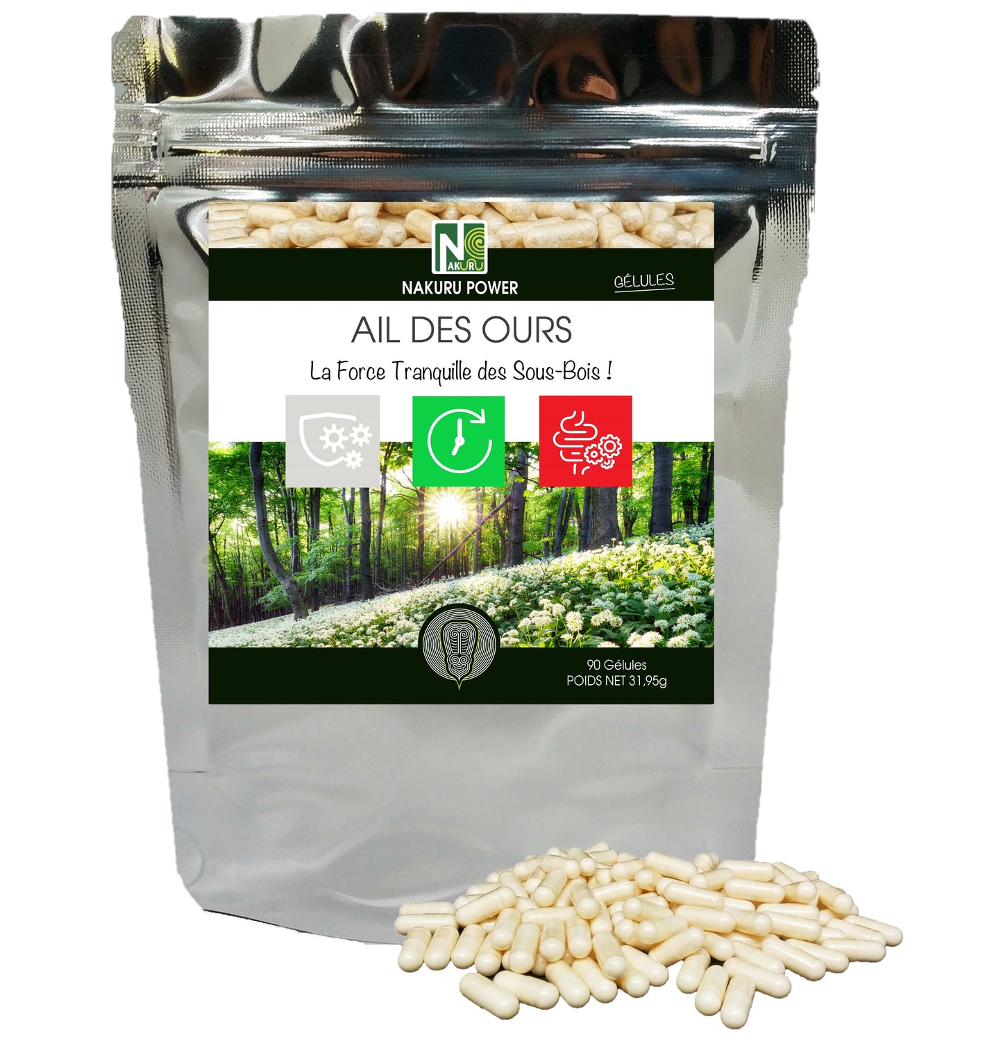Ail des Ours | 90 Gélules | Gamme Power | Fabriqué en France |  "La Force Tranquille des Sous-Bois !"