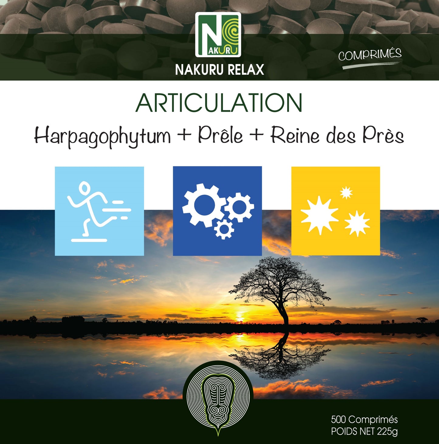 Articulation = Harpagophytum + Prêle + Reine des Près | 500 Comprimés | Gamme Relax | Fabriqué en France