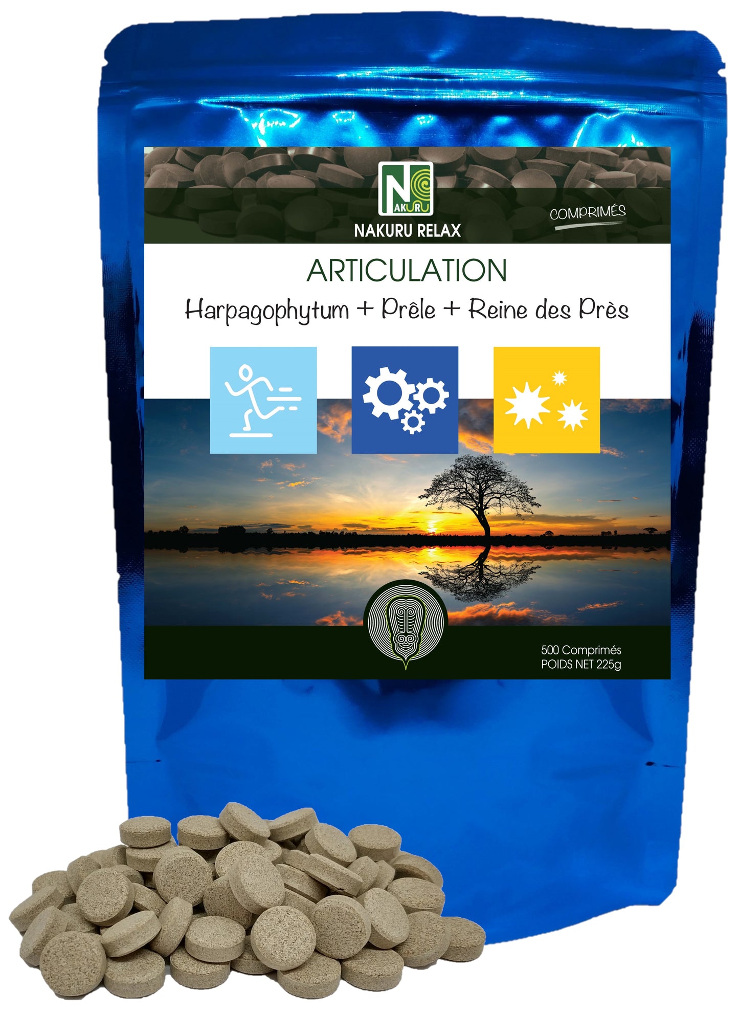 Articulation = Harpagophytum + Prêle + Reine des Près | 500 Comprimés | Gamme Relax | Fabriqué en France