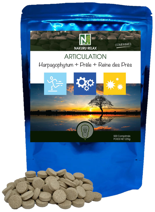 Articulation = Harpagophytum + Prêle + Reine des Près | 500 Comprimés | Gamme Relax | Fabriqué en France