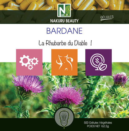 Bardane | 500 Gélules Végétales | Gamme Beauty | Fabriqué en France | "La Rhubarbe du Diable!"