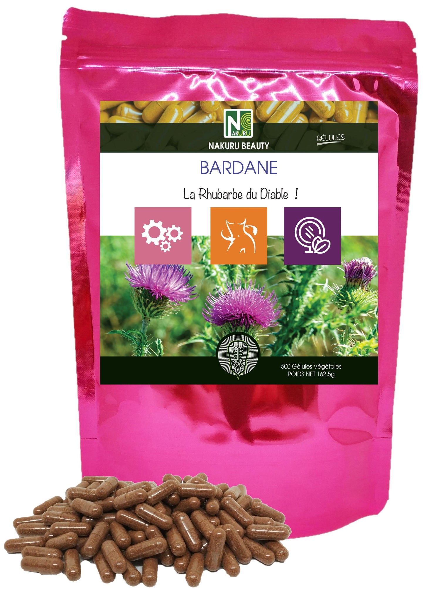 Bardane | 500 Gélules Végétales | Gamme Beauty | Fabriqué en France | "La Rhubarbe du Diable!"