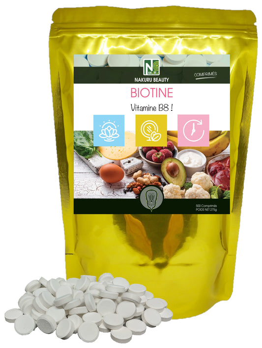 Biotine 10 000 µg / Vitamine B8 / 500 Comprimés | Gamme Beauty | Fabriqué en France
