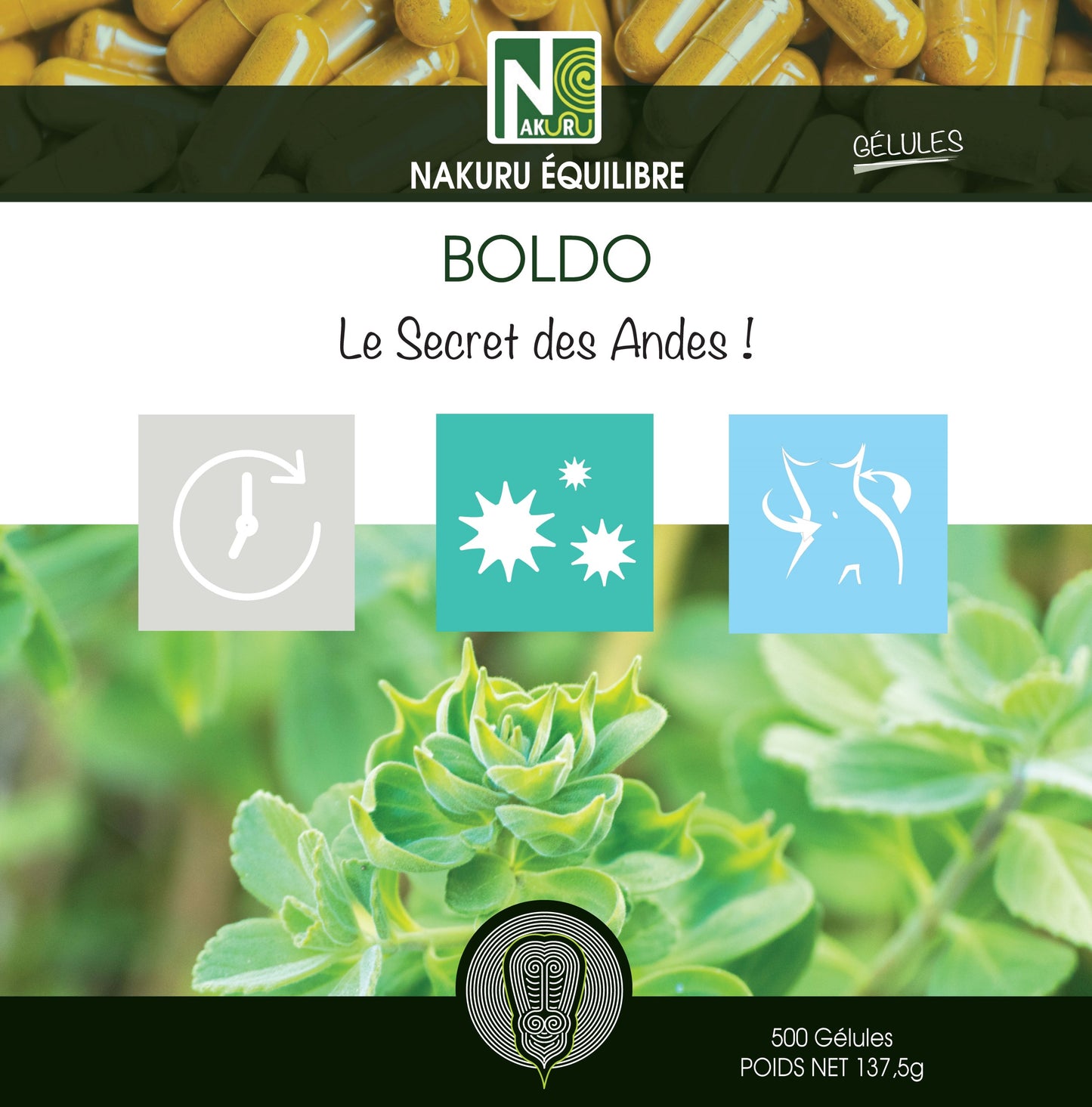 Boldo | 500 Gélules | Gamme Équilibre | Fabriqué en France | "Le Secret des Andes !"