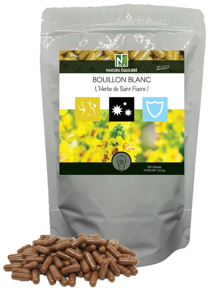 Bouillon Blanc | 500 Gélules | Gamme Équilibre | Fabriqué en France | "L'Herbe de Saint Fiacre !"