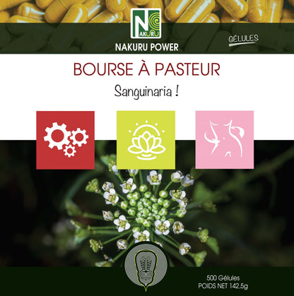 Bourse à Pasteur | 500 Gélules | Gamme Power | Fabriqué en France | "Sanguinaria !"