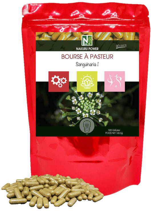 Bourse à Pasteur | 500 Gélules | Gamme Power | Fabriqué en France | "Sanguinaria !"
