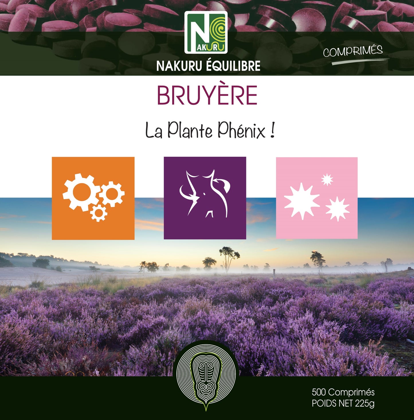Bruyère | 500 Comprimés | Gamme Équilibre | Fabriqué en France | "La Plante Phénix!"