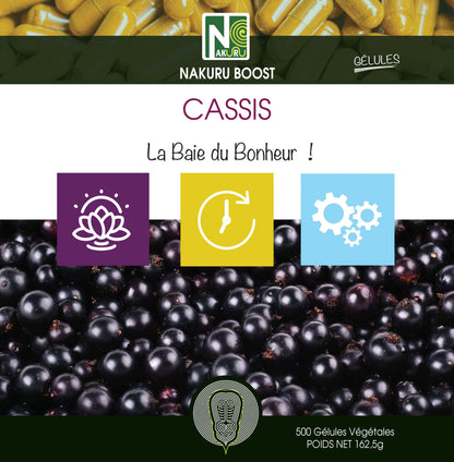 Cassis | 500 Gélules Végétales | Gamme Boost | Fabriqué en France | "La Baie du Bonheur!"