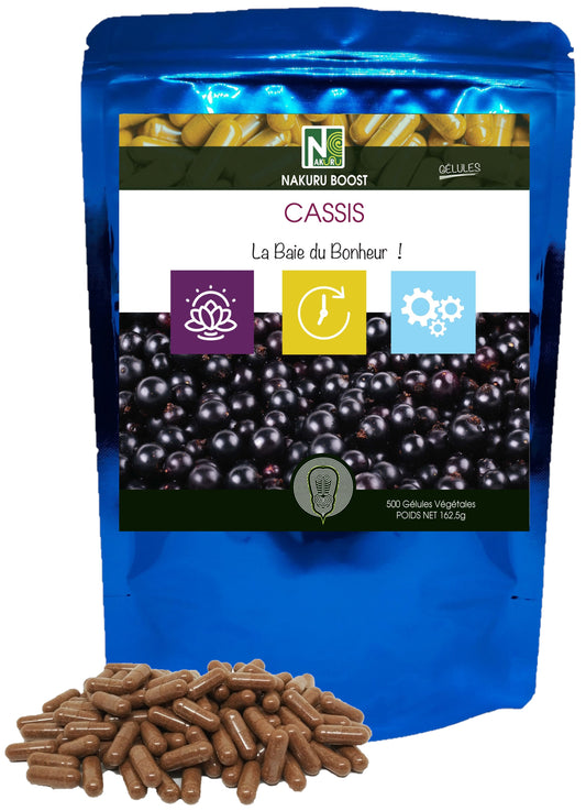 Cassis | 500 Gélules Végétales | Gamme Boost | Fabriqué en France | "La Baie du Bonheur!"