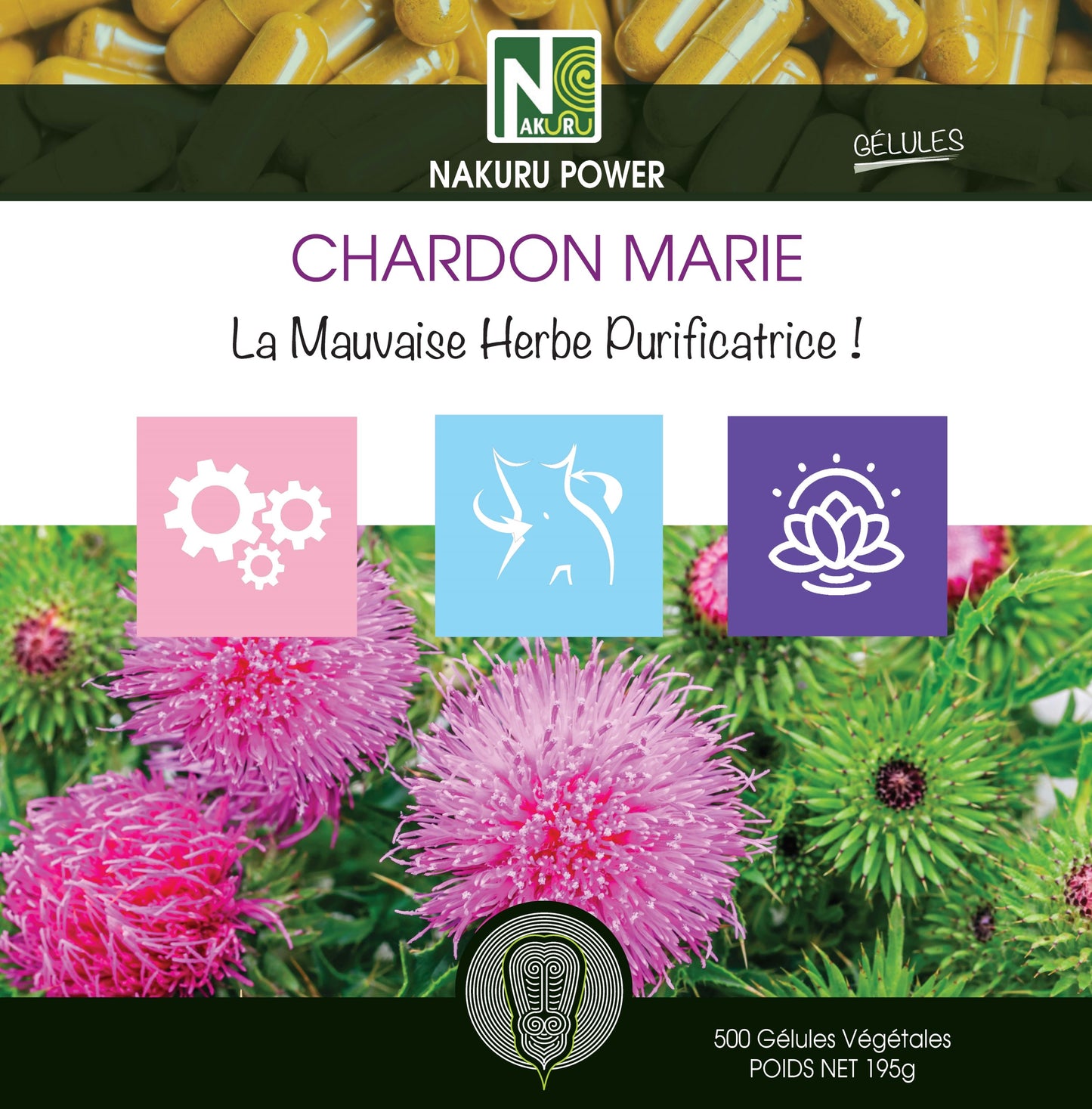 Chardon Marie | 500 Gélules Végétales | Gamme Power | Fabriqué en France | "La Mauvaise Herbe Purificatrice!" (Copie)