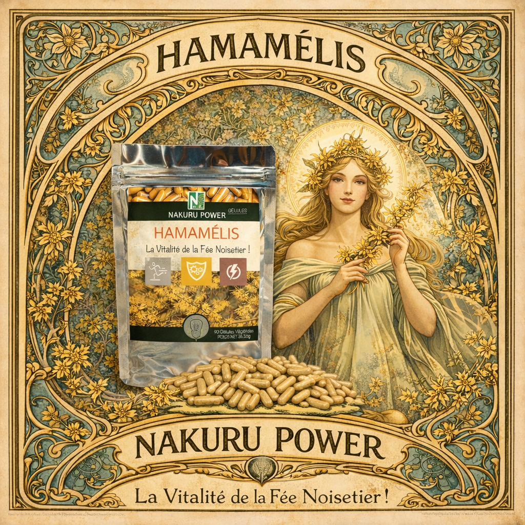 Hamamélis | 500 Gélules Végétales | Gamme Power | Fabriqué en France | "La Vitalité de la Fée Noisetier!"