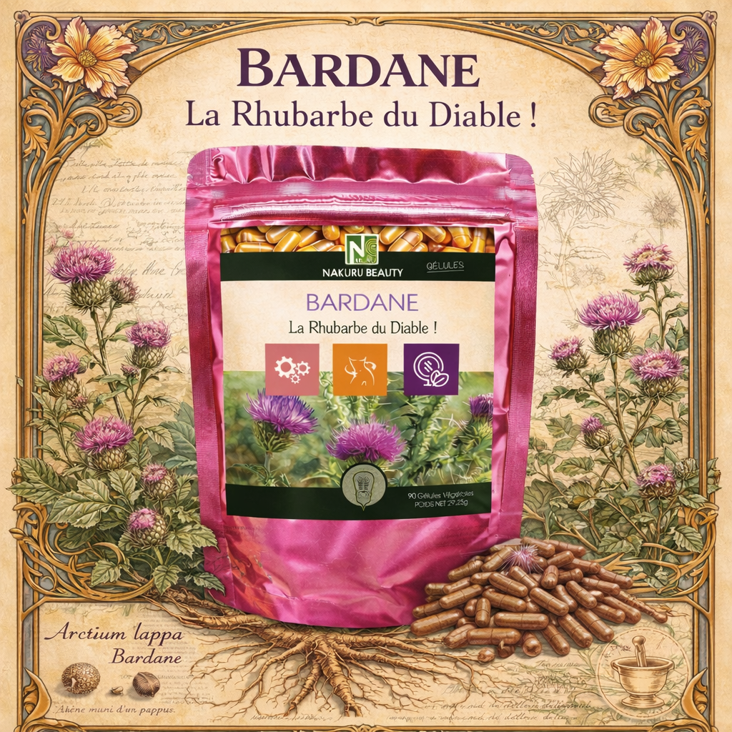 Bardane | 90 Gélules Végétales | Gamme Beauty | Fabriqué en France | "La Rhubarbe du Diable!"