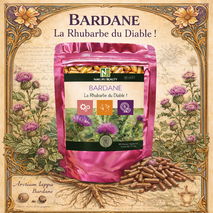 Bardane | 90 Gélules Végétales | Gamme Beauty | Fabriqué en France | "La Rhubarbe du Diable!"