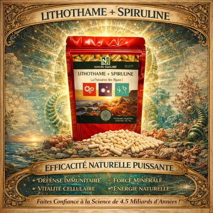 Lithothame + Spiruline | 500 Gélules Végétales | Gamme Équilibre | Fabriqué en France | "La Puissance des Algues !"
