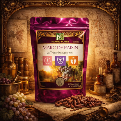 Marc de Raisin | 90 Gélules Végétales | Gamme Power | Fabriqué en France | "Le Trésor Insoupçonné !"