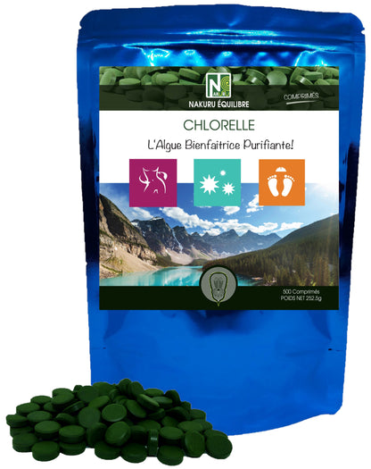 Chlorelle | 500 Comprimés | Gamme Équilibre | Fabriqué en France |"L'Algue Bienfaitrice Purifiante"